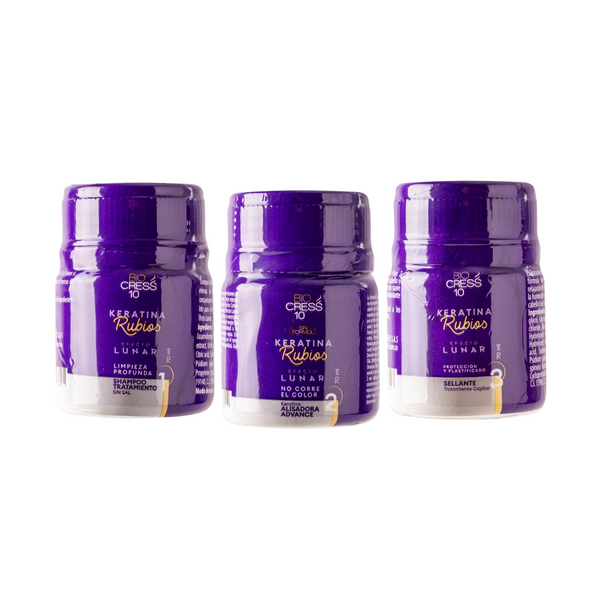 Kit 3 pasos Keratina Rubios Efecto Lunar porción 70ml